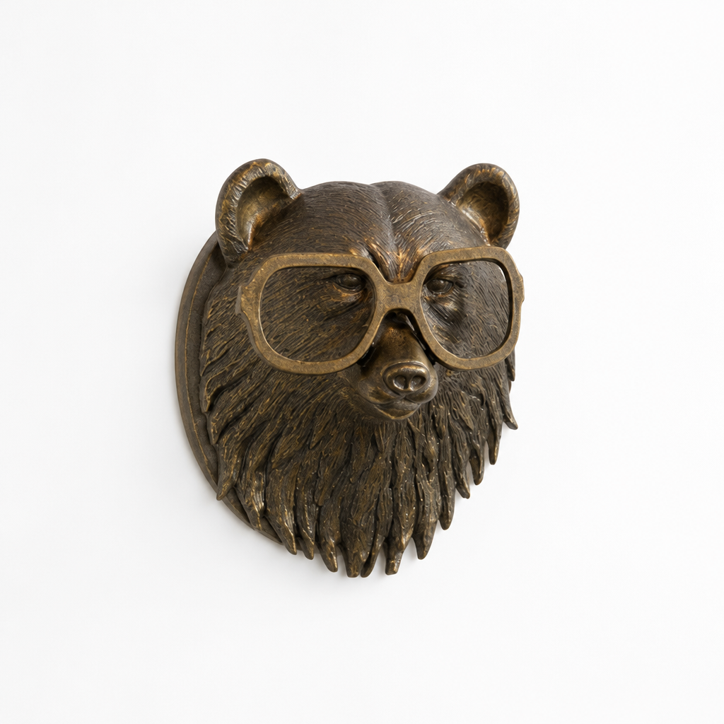 Hand-Painted Whimsical Animal Head Wall Decor