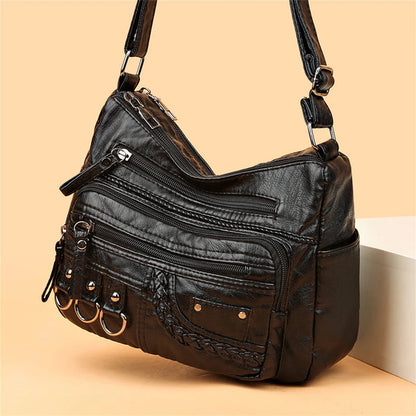 Handbag Leather Spacious Interior Shoulder Strap & Pockets