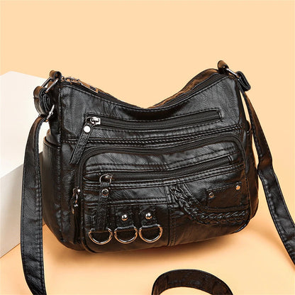 Handbag Leather Spacious Interior Shoulder Strap & Pockets