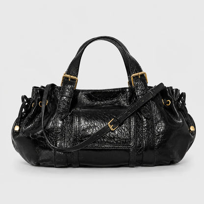 Handbag Textured Leather Detachable Shoulder Strap