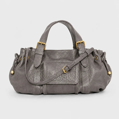 Handbag Textured Leather Detachable Shoulder Strap