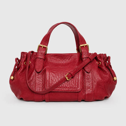Handbag Textured Leather Detachable Shoulder Strap