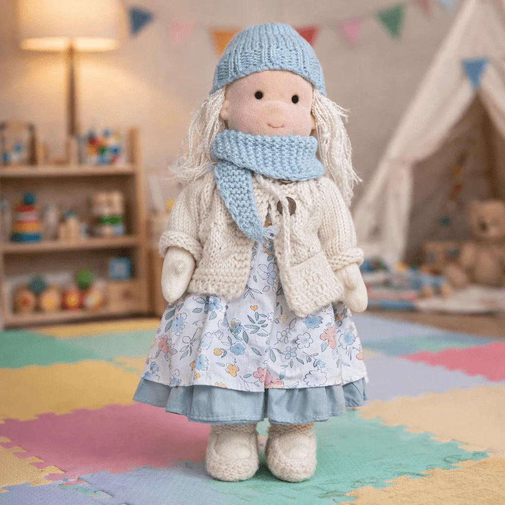 Handcrafted Doll Cotton Plush Body 11 Inch