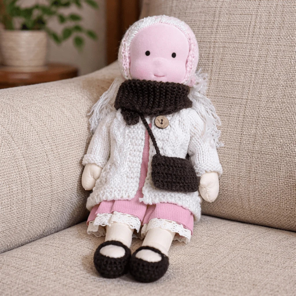 Handcrafted Doll Cotton Plush Body 11 Inch