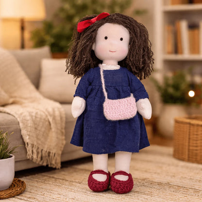 Handcrafted Doll Cotton Plush Body 11 Inch