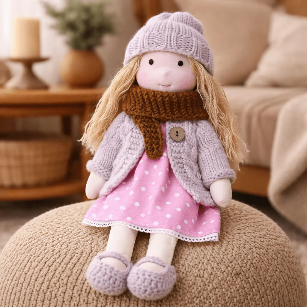 Handcrafted Doll Cotton Plush Body 11 Inch