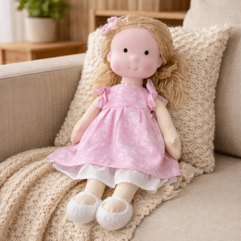 Handcrafted Doll Cotton Plush Body 11 Inch