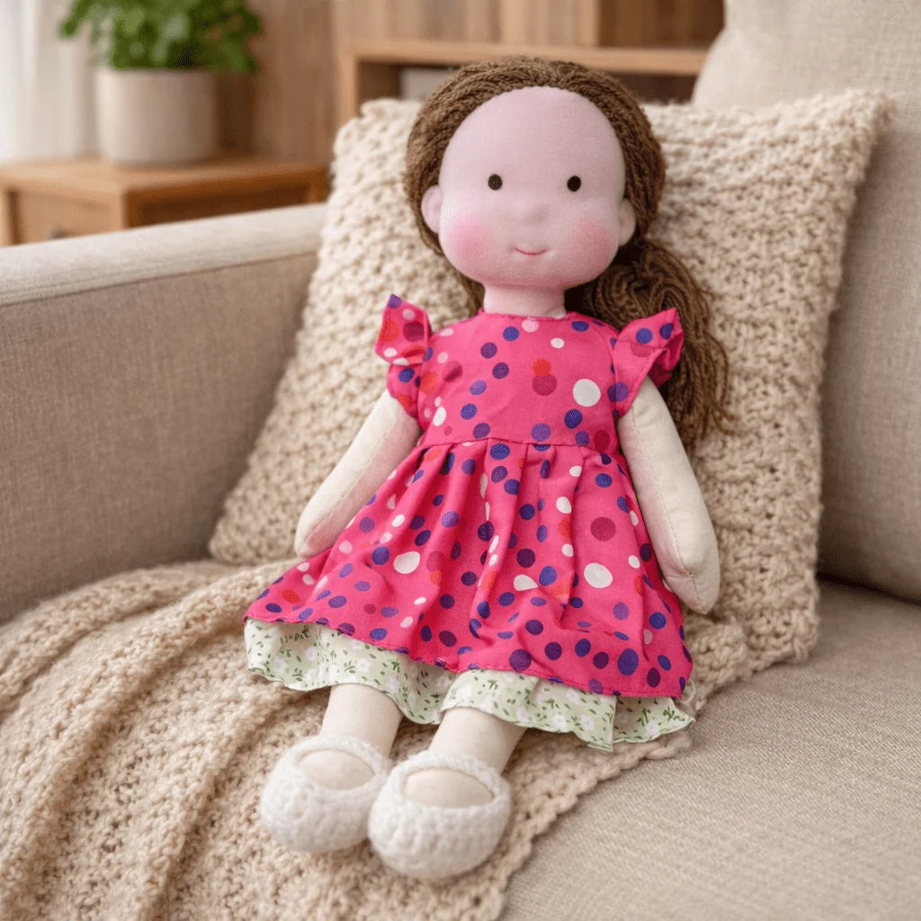 Handcrafted Doll Cotton Plush Body 11 Inch
