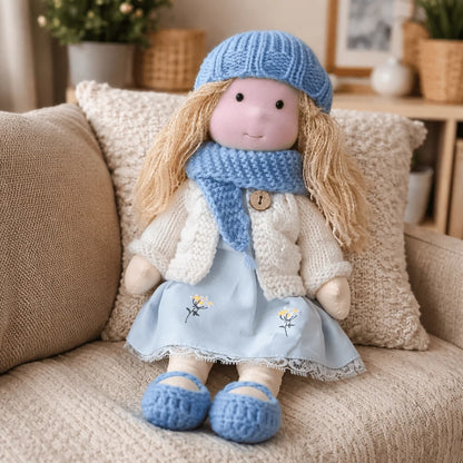 Handcrafted Doll Cotton Plush Body 11 Inch