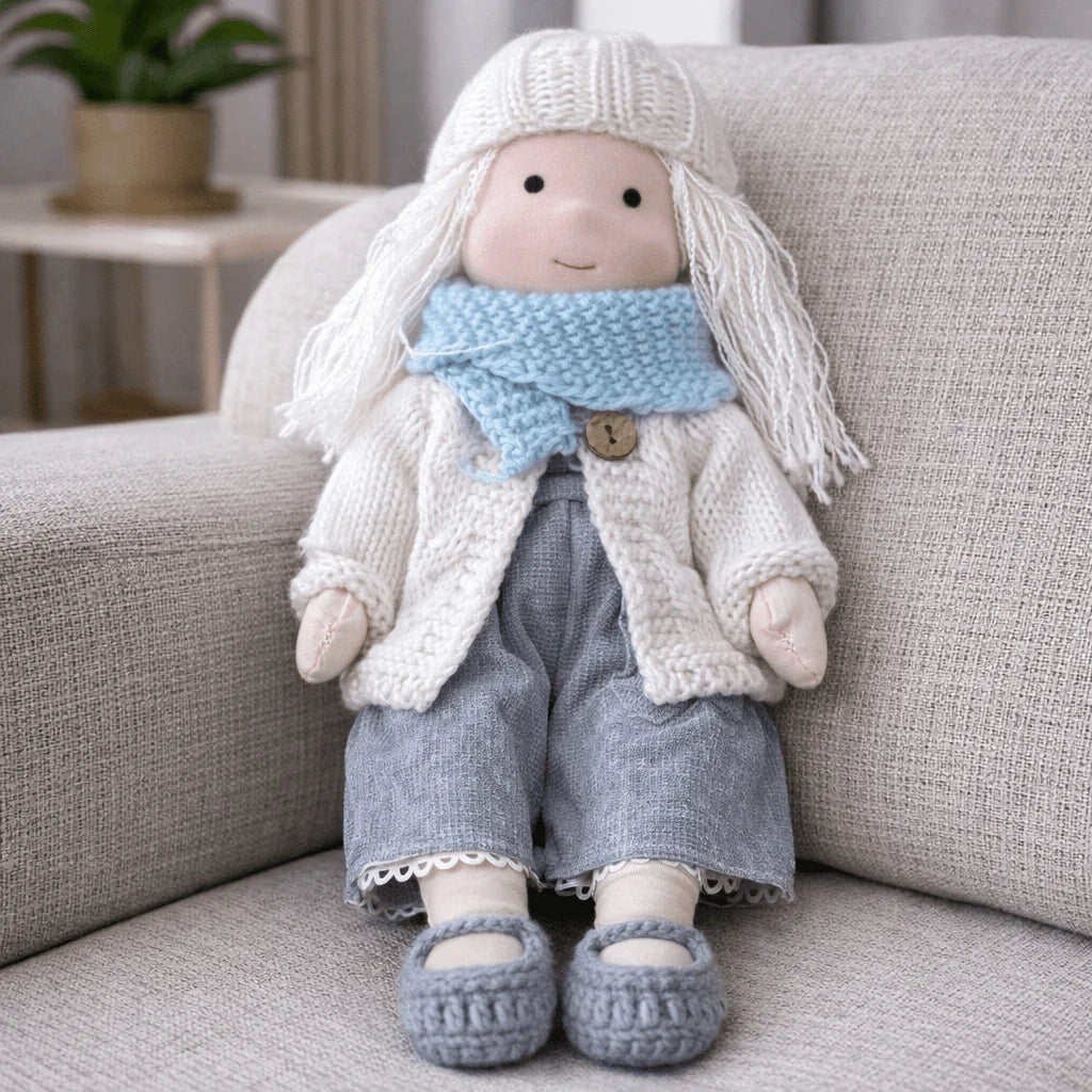 Handcrafted Doll Cotton Plush Body 11 Inch