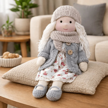 Handcrafted Doll Cotton Plush Body 11 Inch