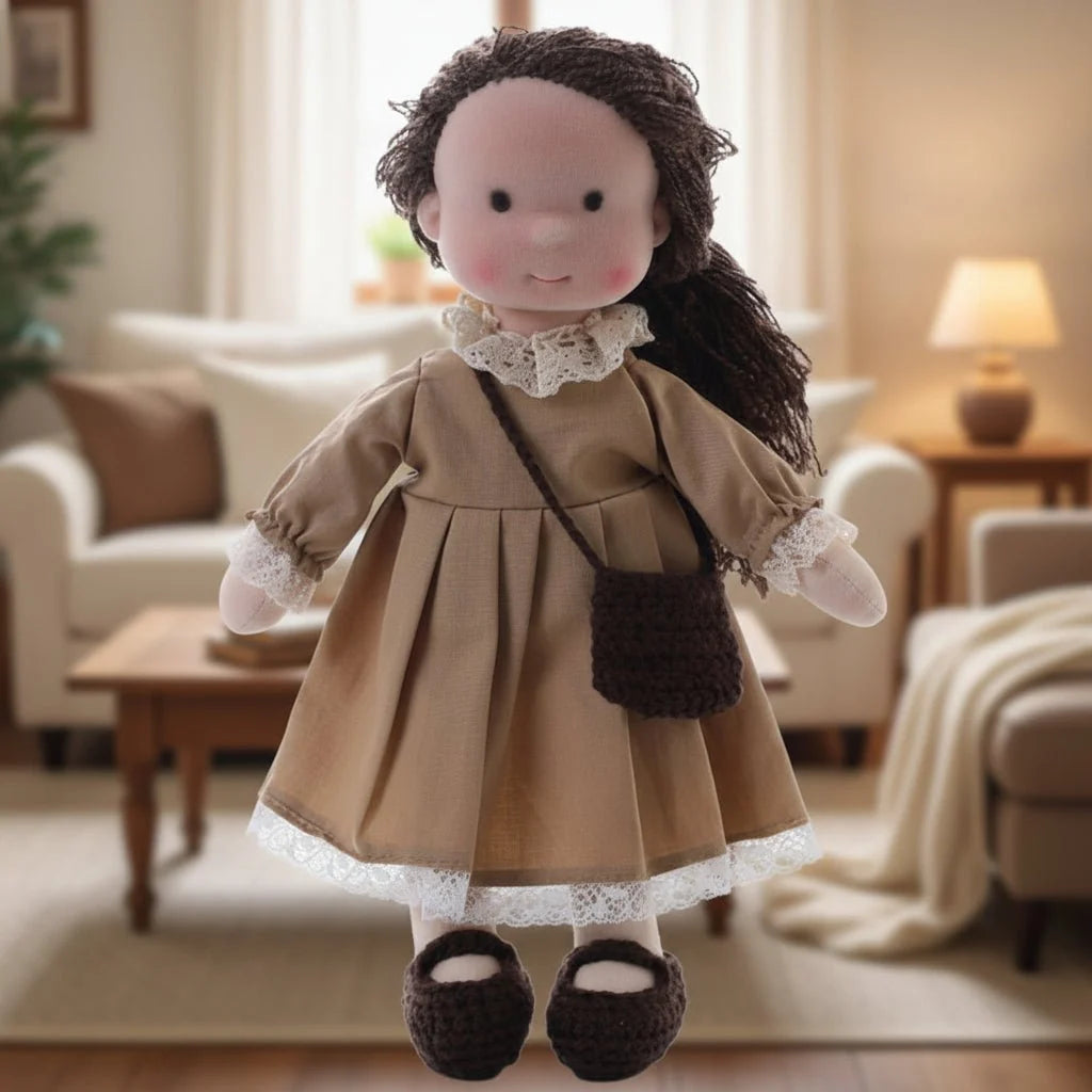 Handcrafted Doll Cotton Plush Body 11 Inch