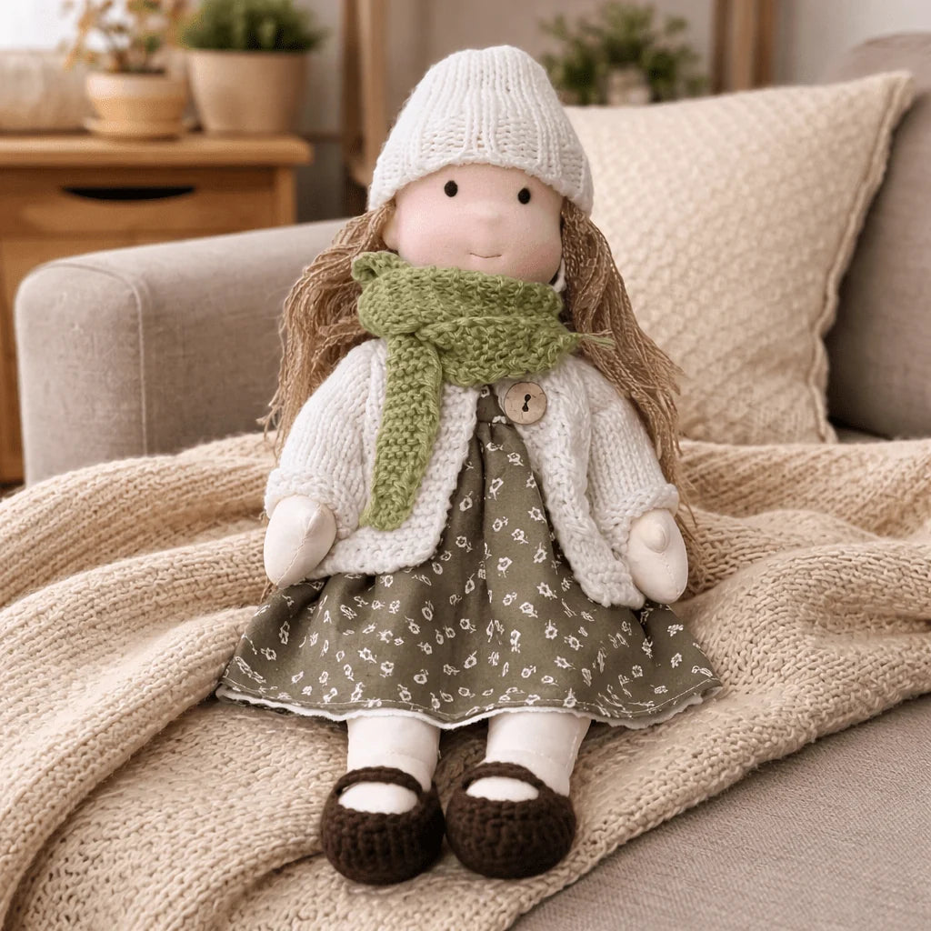 Handcrafted Doll Cotton Plush Body 11 Inch
