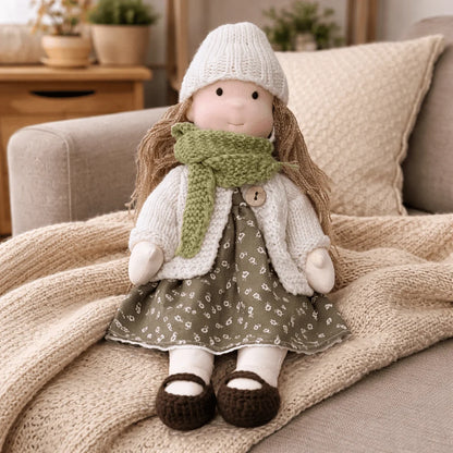 Handcrafted Doll Cotton Plush Body 11 Inch