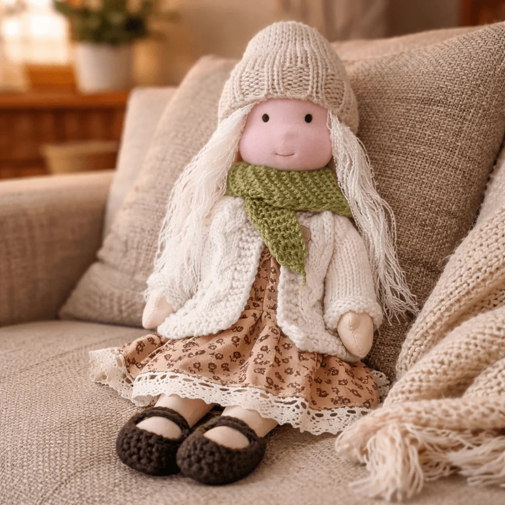 Handcrafted Doll Cotton Plush Body 11 Inch