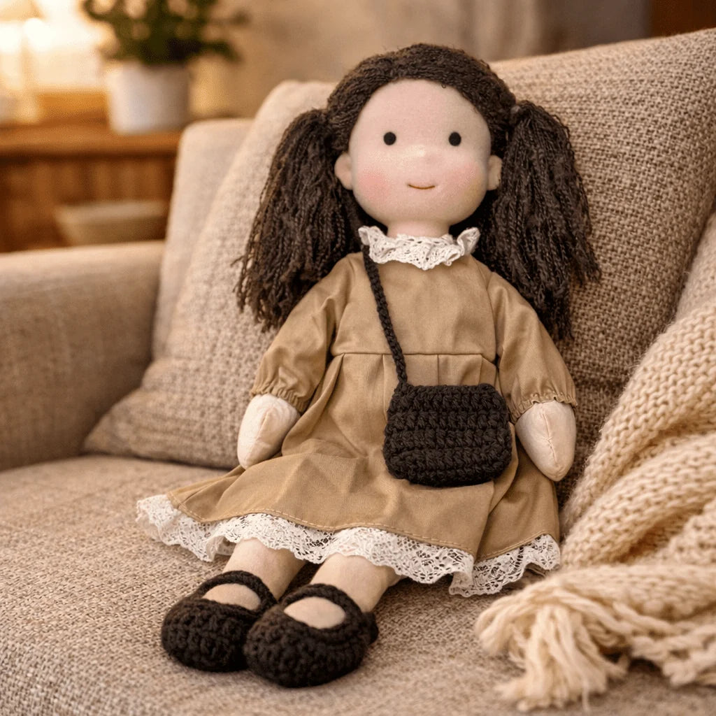 Handcrafted Doll Cotton Plush Body 11 Inch