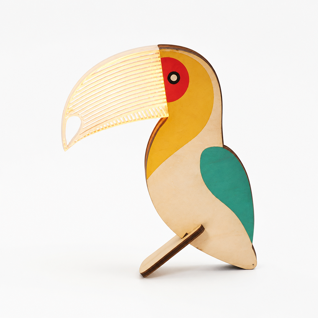 Handcrafted Wood Soft LED Animal Night Lamp (USB-Powered)