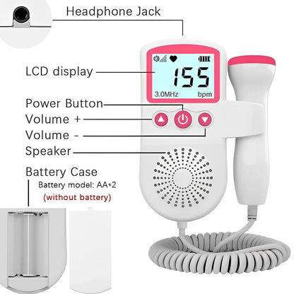 Handheld Baby Sound Listener Backlit LCD Speaker & Headphone Jack