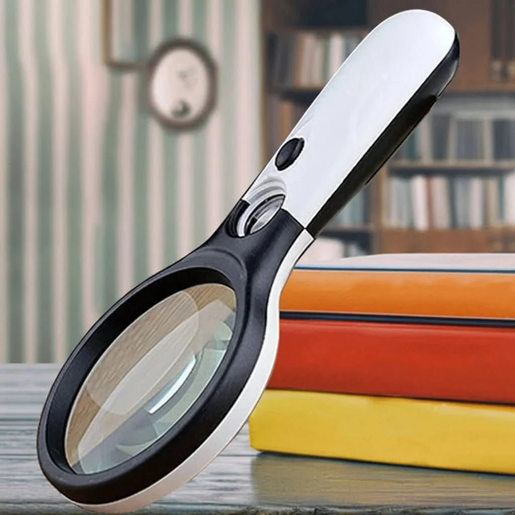 Handheld Magnifier Dual-Lens 3x & 45x Integrated LED