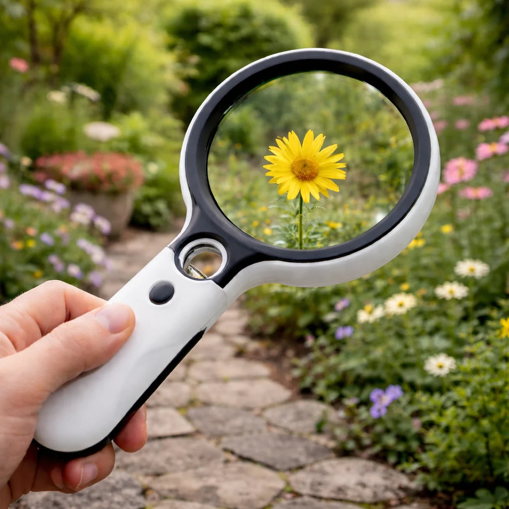 Handheld Magnifier Dual-Lens 3x & 45x Integrated LED