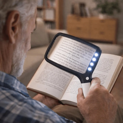 Handheld Magnifying Glass 3x Magnification 5 LED Lights