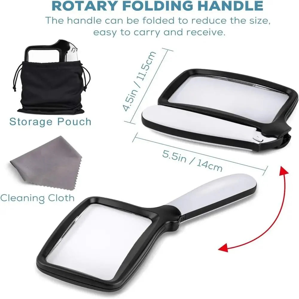 Handheld Magnifying Glass 3x Magnification 5 LED Lights