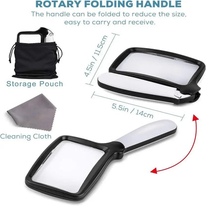 Handheld Magnifying Glass 3x Magnification 5 LED Lights