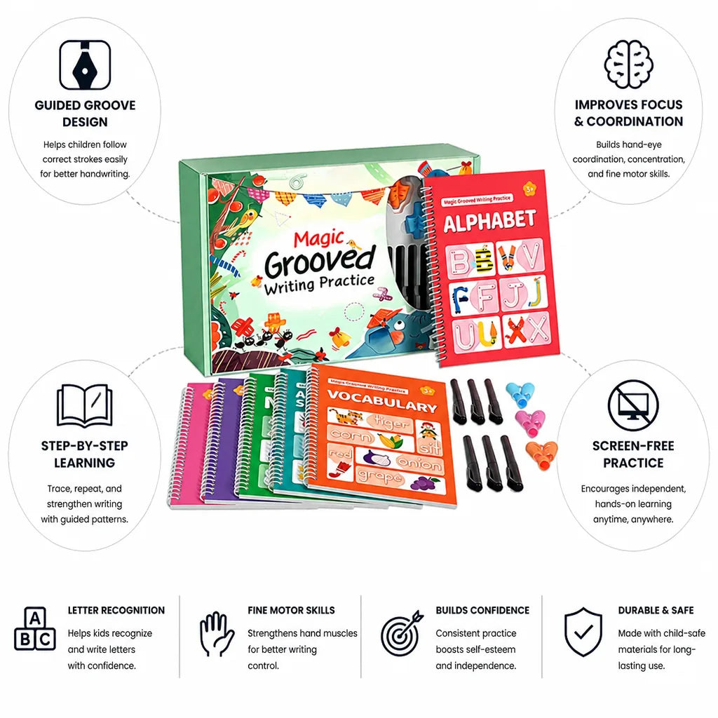 Handwriting Practice Kit Grooved Tracing Screen-Free
