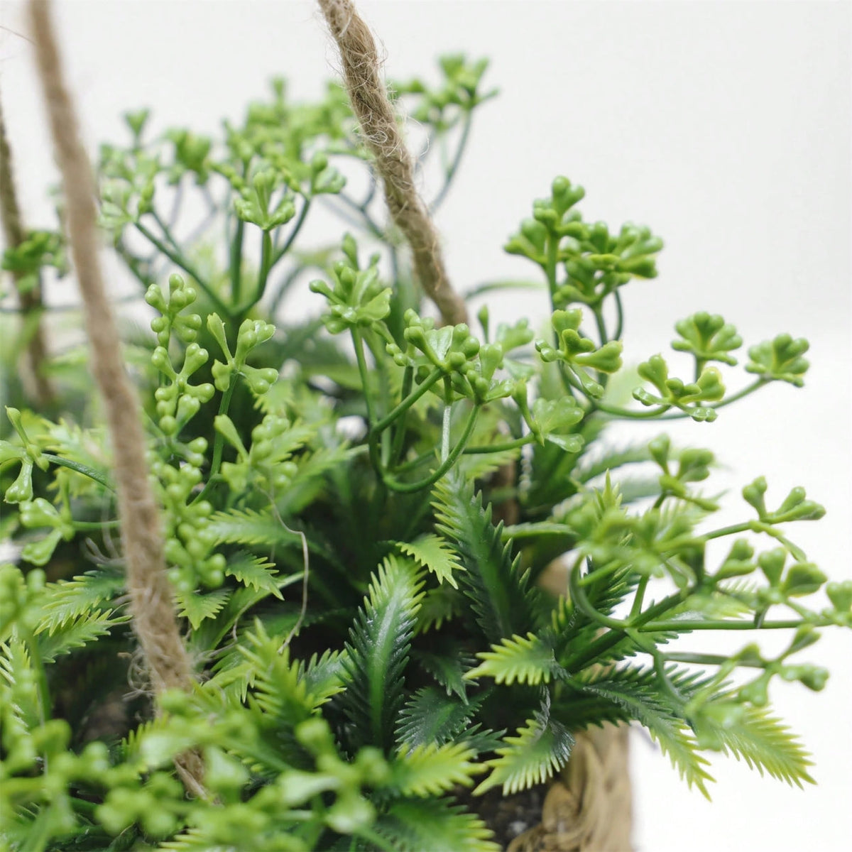 Hanging Faux Plant Woven Basket Pot Low Maintenance