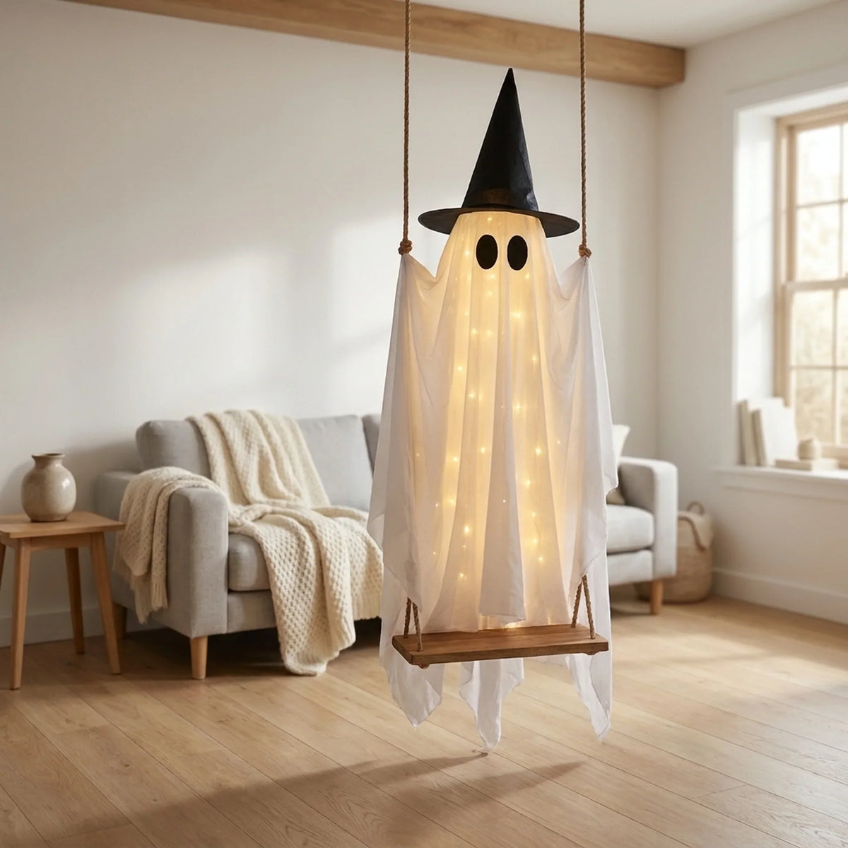Hanging Ghost Light 8 LED Modes Remote Control