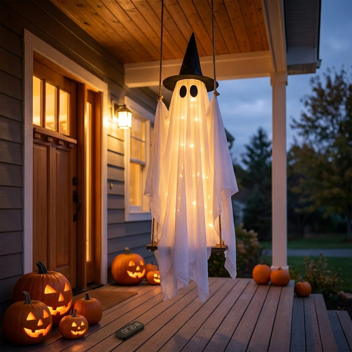 Hanging Ghost Light 8 LED Modes Remote Control