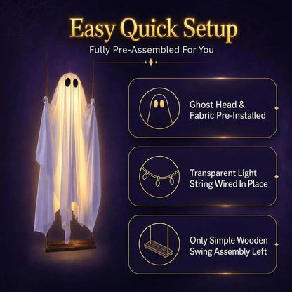 Hanging Ghost Light 8 LED Modes Remote Control