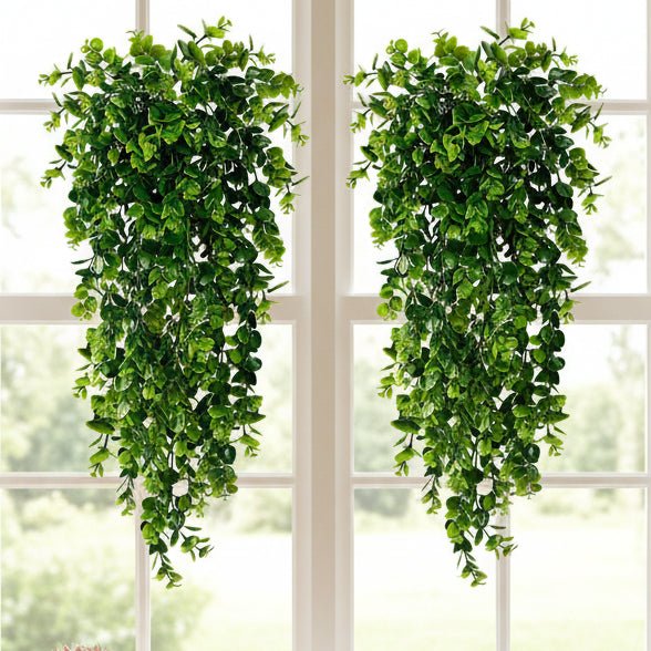 Hanging Plant Artificial Eucalyptus UV-Resistant Set of 2