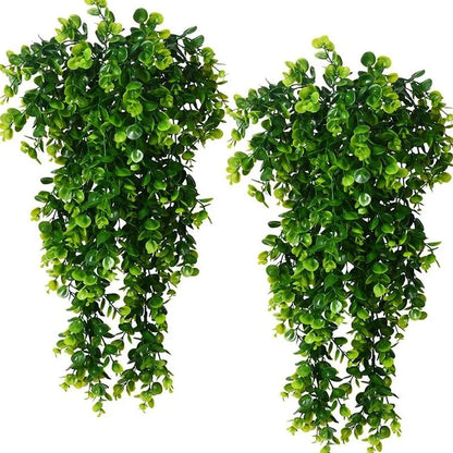 Hanging Plant Artificial Eucalyptus UV-Resistant Set of 2