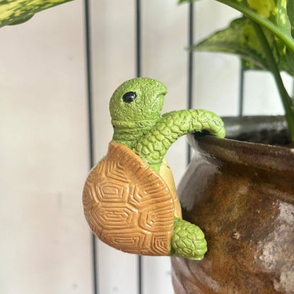 Hanging Pot Ornament Turtle Weather-Resistant Resin Indoor & Outdoor