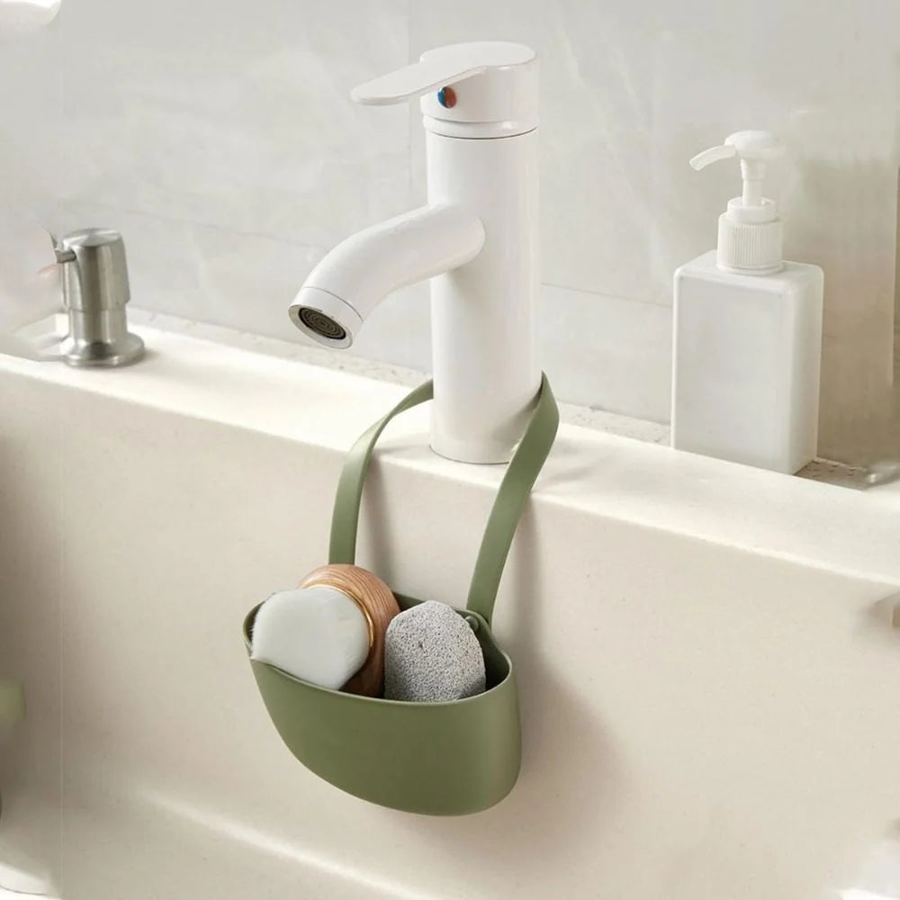 Hanging Sink Organizer Silicone Holds Sponges & Soap