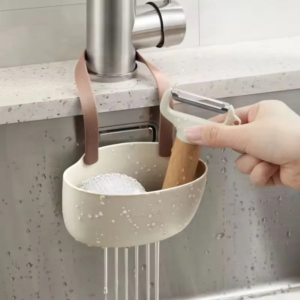 Hanging Sink Organizer Silicone Holds Sponges & Soap