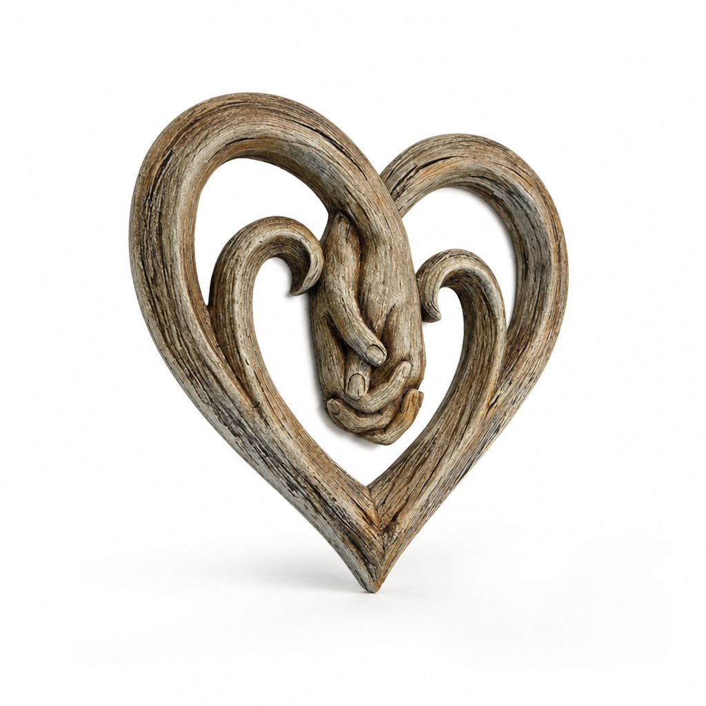 Heart-Shaped Solid Wood Wall Art