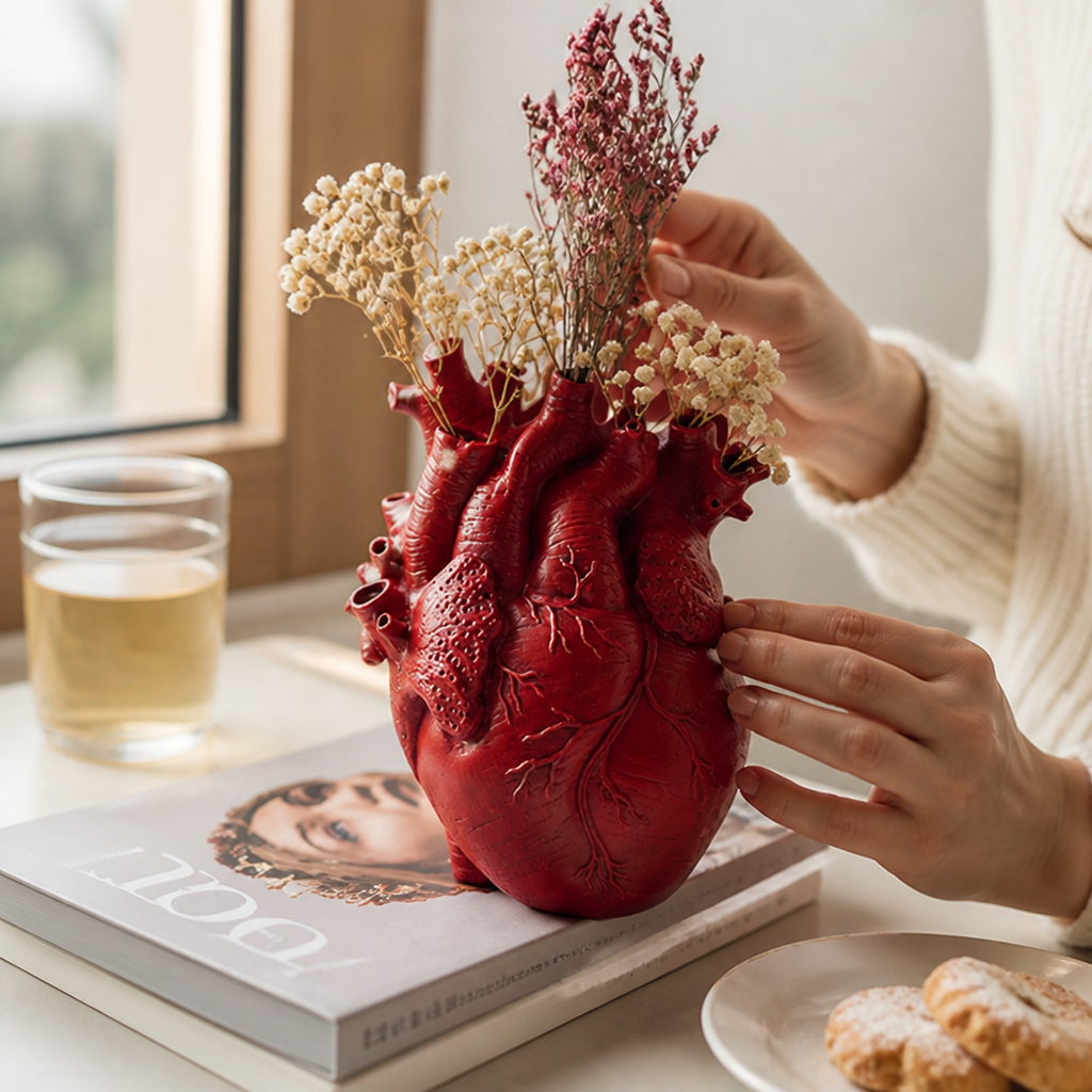 Heart-Shaped Tabletop Flower Vase (16.5-Cm)