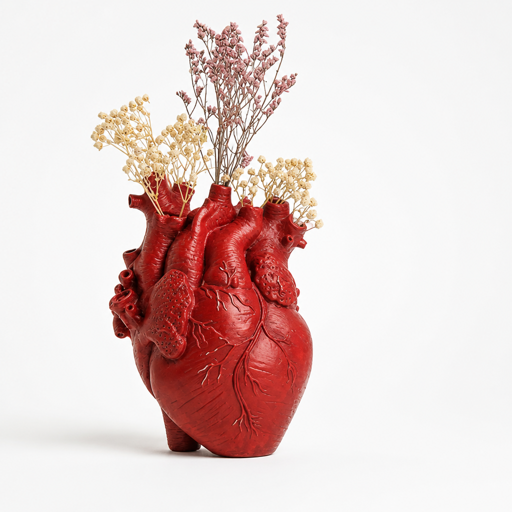 Heart-Shaped Tabletop Flower Vase (16.5-Cm)