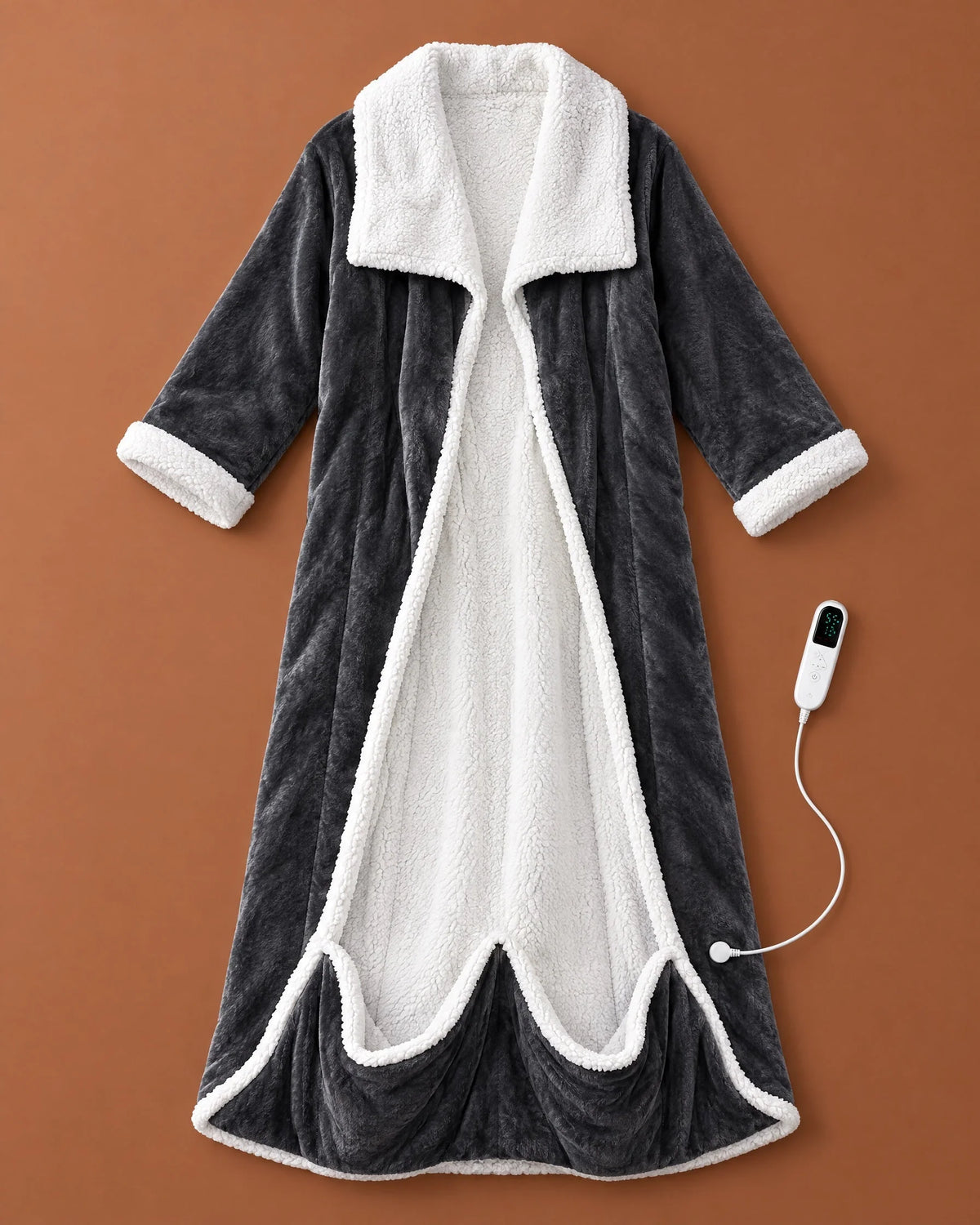 Heated Blanket Robe Sleeves & Foot Pocket Adjustable Heat Control