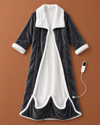 Heated Blanket Robe Sleeves & Foot Pocket Adjustable Heat Control