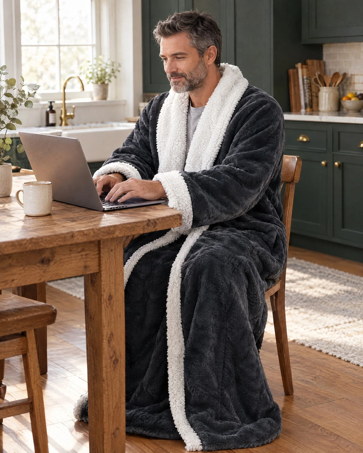 Heated Blanket Robe Sleeves & Foot Pocket Adjustable Heat Control