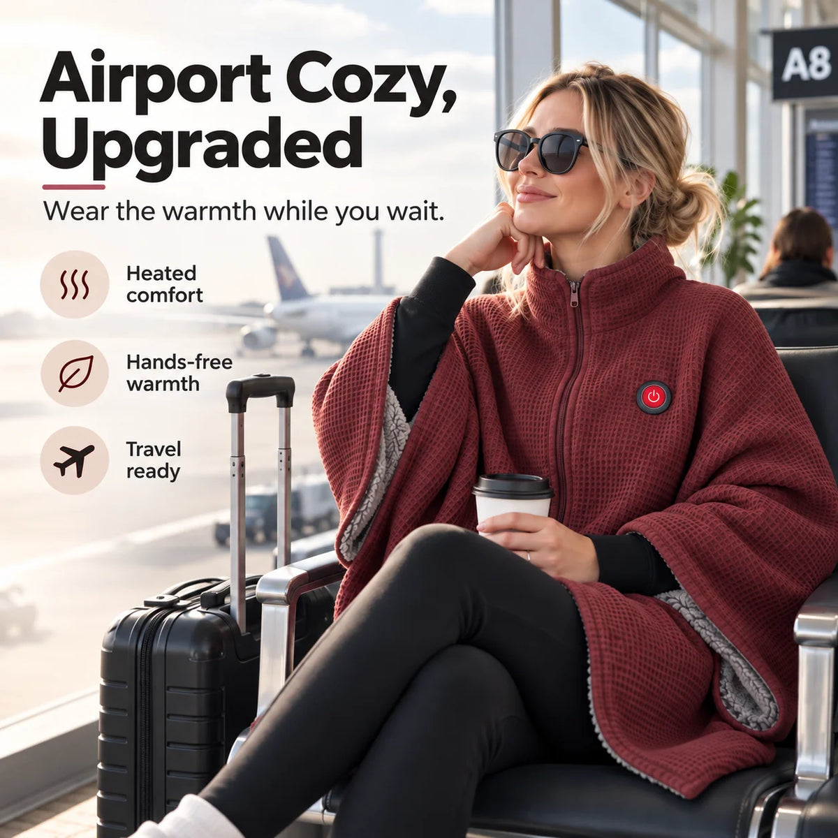 Heated Blanket Wearable Hands-Free Active Heating