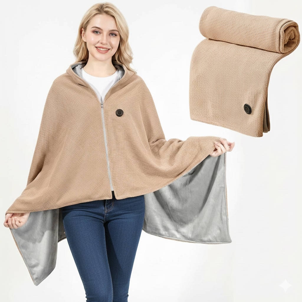Heated Blanket Wrap Hooded USB Powered 8 Heating Zones