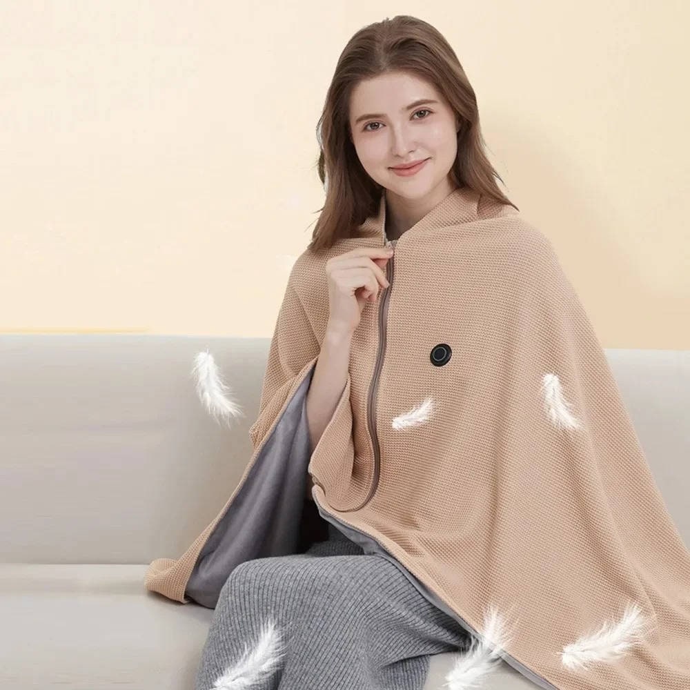 Heated Blanket Wrap Hooded USB Powered 8 Heating Zones