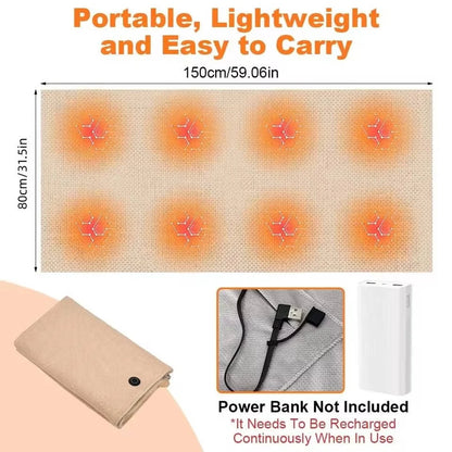 Heated Blanket Wrap Hooded USB Powered 8 Heating Zones