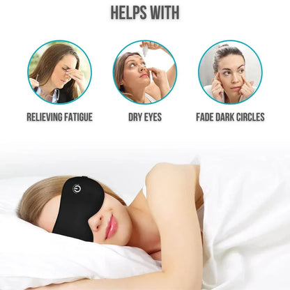 Heated Eye Mask Wireless USB Rechargeable Three Heat Settings