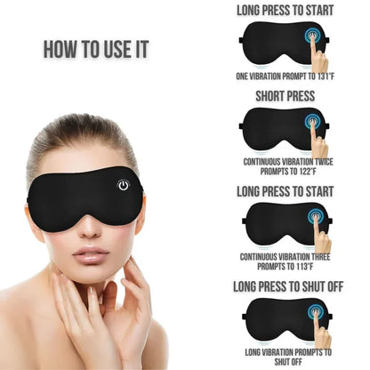 Heated Eye Mask Wireless USB Rechargeable Three Heat Settings
