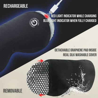 Heated Eye Mask Wireless USB Rechargeable Three Heat Settings
